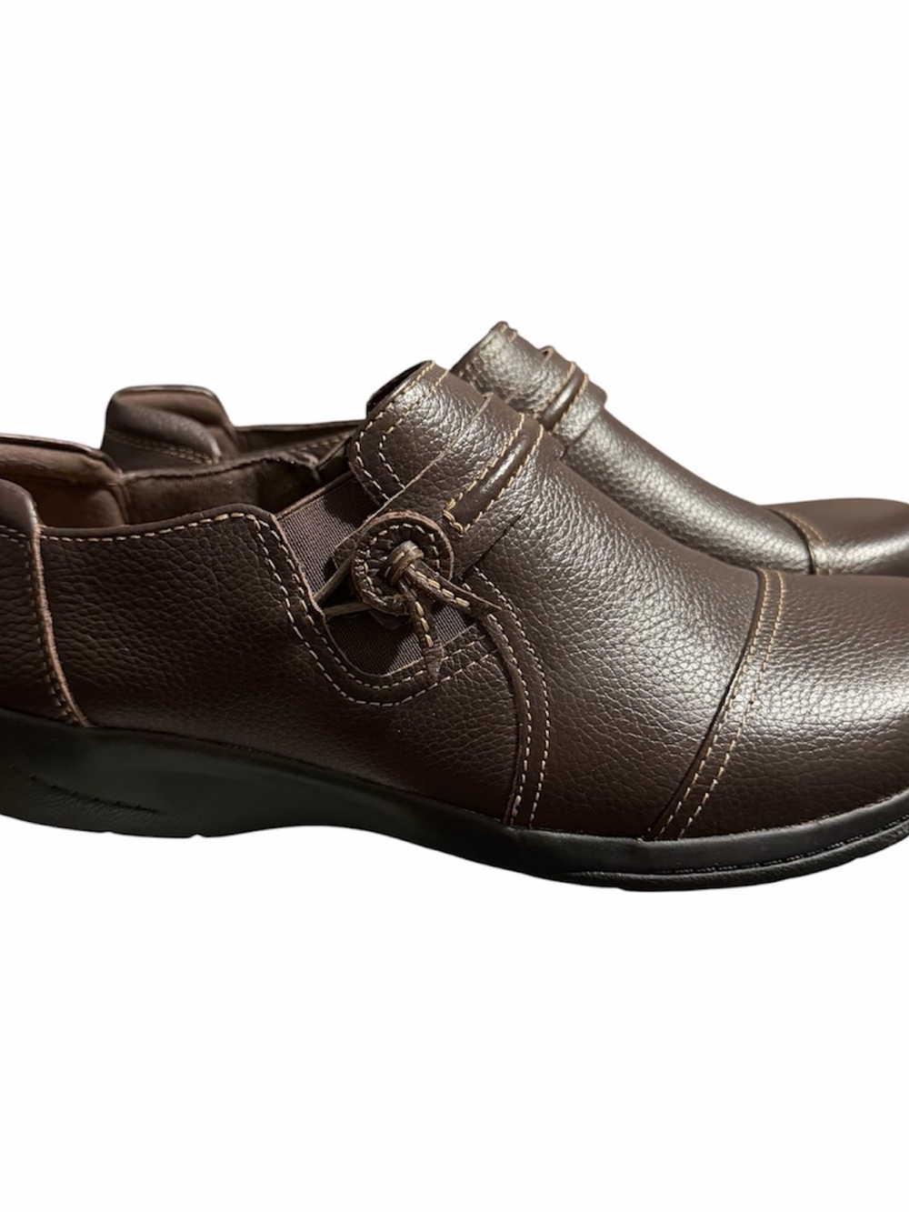 Clarks Women's Cheyn Madi Loafer Size 9 Brown Leather Pull On Shootie Shoe NWOT